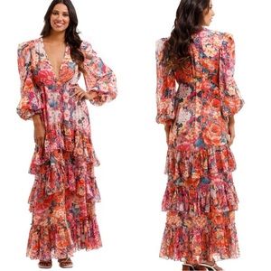 Rococo Sand Peony maxi dress